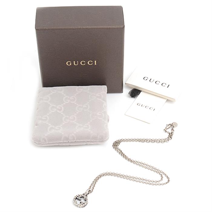 グッチ ネックレス メンズ レディース インターロッキングG ペンダントネックレス GUCCI Ag925 中古