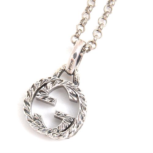 グッチ ネックレス メンズ レディース インターロッキングG ペンダントネックレス GUCCI Ag925 中古