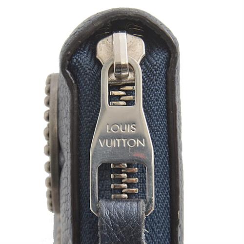 ルイヴィトン 財布 メンズ レディース モノグラムアンプラント ジッピーウォレット ラウンドファスナー長財布 メタリックブルー Louis Vuitton M62069 中古