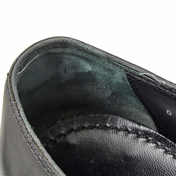 ルイヴィトン 靴 メンズ ロゴメダリオン ホールカット ドレスシューズ フォーマル サイズ7 1/2 日本サイズ26.5cm ブラック Louis Vuitton 中古