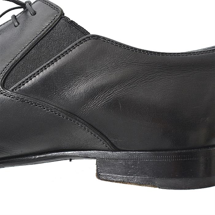 ルイヴィトン 靴 メンズ ロゴメダリオン ホールカット ドレスシューズ フォーマル サイズ7 1/2 日本サイズ26.5cm ブラック Louis Vuitton 中古