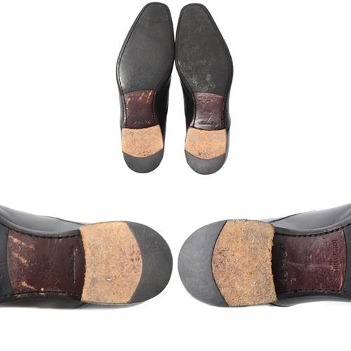 ルイヴィトン 靴 メンズ ロゴメダリオン ホールカット ドレスシューズ フォーマル サイズ7 1/2 日本サイズ26.5cm ブラック Louis Vuitton 中古