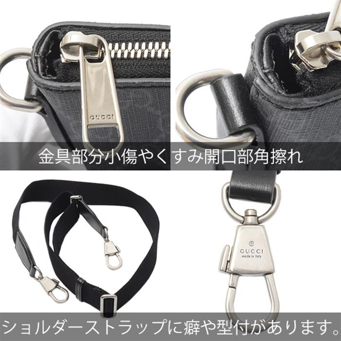 グッチ バッグ メンズ GGスプリーム インターロッキングG ショルダーバッグ ポシェット PVC ブラック GUCCI 723306 中古