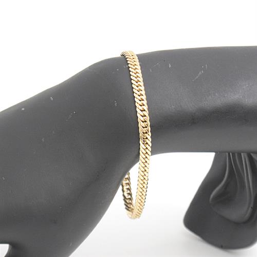 喜平 ブレスレット K18 6面カット ダブル 12g 18cm メンズ レディース チェーン イエローゴールド YG 中古