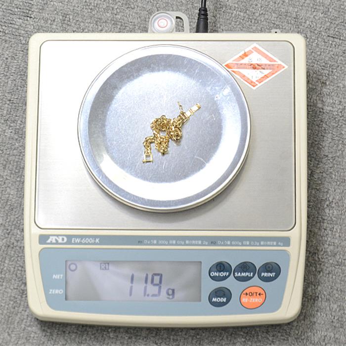 喜平 ブレスレット K18 6面カット ダブル 12g 18cm メンズ レディース チェーン イエローゴールド YG 中古