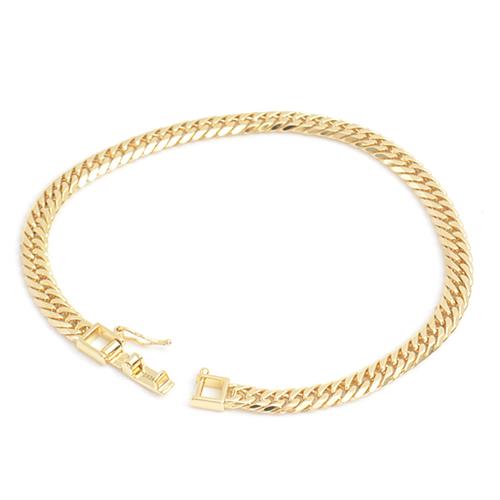 喜平 ブレスレット K18 6面カット ダブル 12g 18cm メンズ レディース チェーン イエローゴールド YG 中古