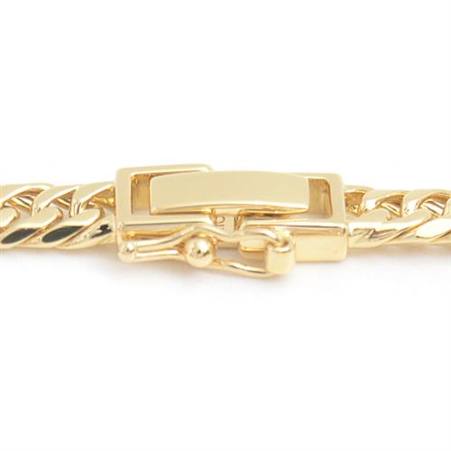 喜平 ブレスレット K18 6面カット ダブル 12g 18cm メンズ レディース チェーン イエローゴールド YG 中古