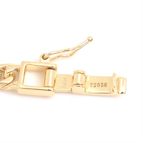 喜平 ブレスレット K18 6面カット ダブル 12g 18cm メンズ レディース チェーン イエローゴールド YG 中古