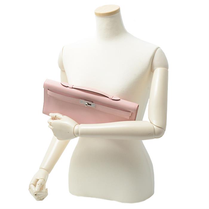 エルメス バッグ レディース ケリーカット クラッチバッグ ハンドバッグ ヴォースイフト ローズサクラ HERMES X刻印 中古