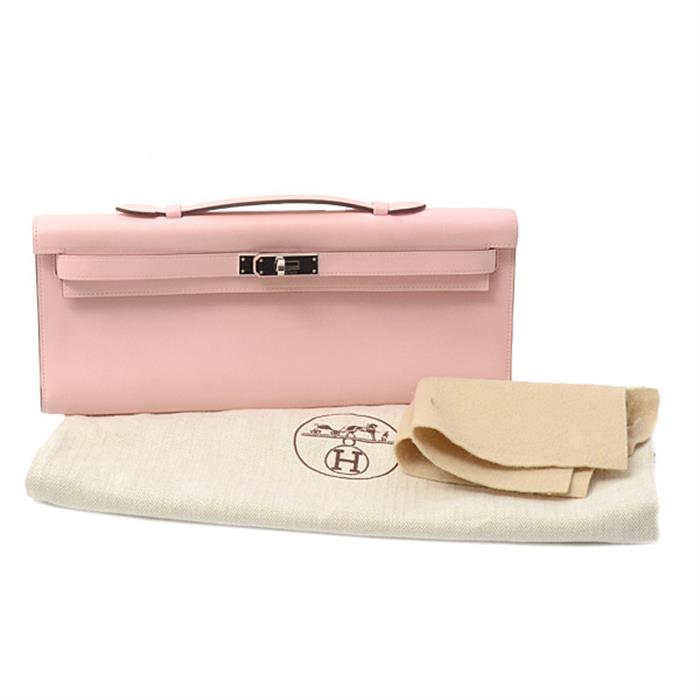 エルメス バッグ レディース ケリーカット クラッチバッグ ハンドバッグ ヴォースイフト ローズサクラ HERMES X刻印 中古