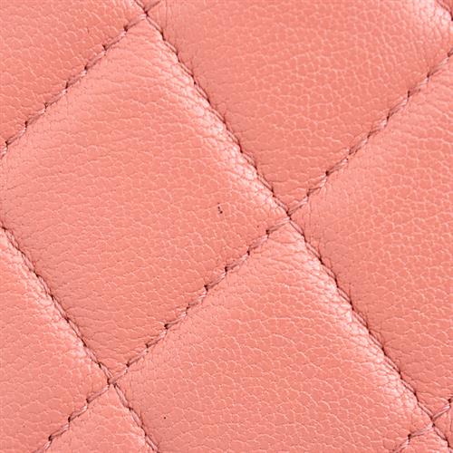 シャネル 財布 レディース マトラッセ CHANEL19 ラウンドファスナー長財布 ラムスキン ピンクブラウン系 CHANEL 中古