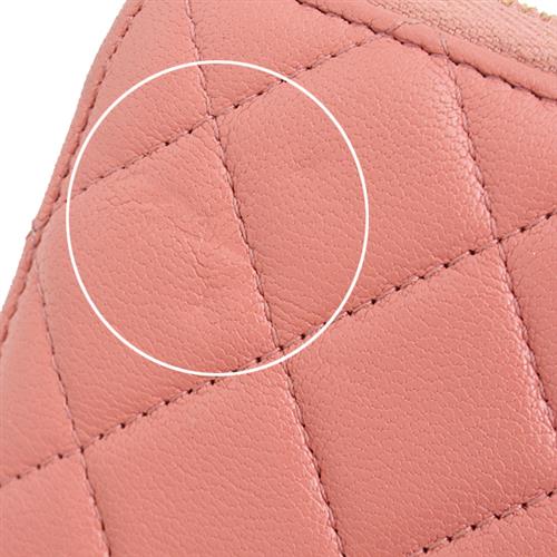 シャネル 財布 レディース マトラッセ CHANEL19 ラウンドファスナー長財布 ラムスキン ピンクブラウン系 CHANEL 中古