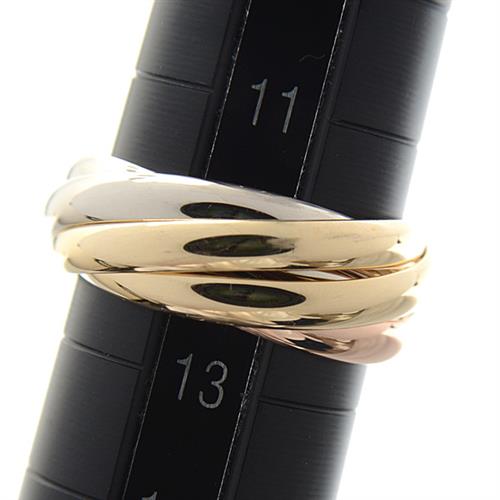 カルティエ 指輪 レディース トリニティ 5連リング 52サイズ 実寸12号 スリーカラーゴールド Cartier 750YG×WG×PG 中古