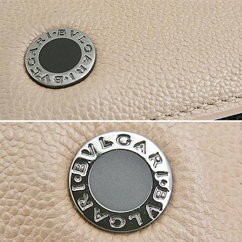 ブルガリ 財布 メンズ ブルガリ・ブルガリ マン 二つ折り札入れ カーフ ベージュブラウン×ブラック バイカラー BVLGARI 291777 中古