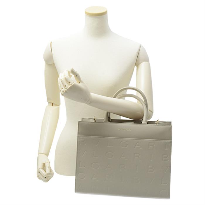 ブルガリ バッグ レディース インフィニートゥム トート 2WAY レザー グレー系 BVLGARI 中古