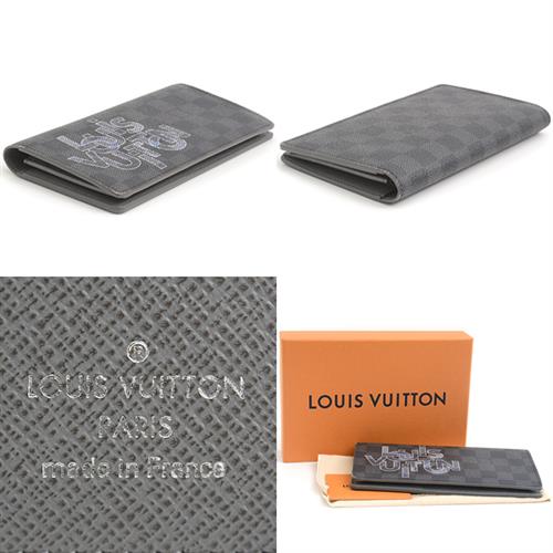 ルイヴィトン 財布 メンズ ダミエグラフィット ポルトフォイユブラザ グリ ブラック系 二つ折り長財布 Louis Vuitton N60305 中古