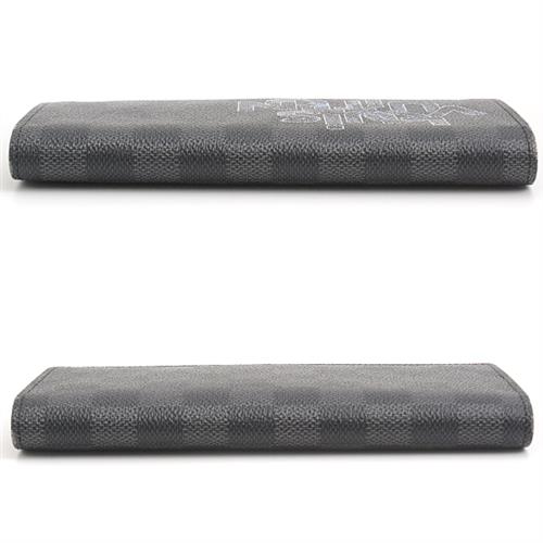 ルイヴィトン 財布 メンズ ダミエグラフィット ポルトフォイユブラザ グリ ブラック系 二つ折り長財布 Louis Vuitton N60305 中古