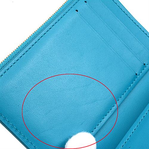 ルイヴィトン 財布 レディース ポルトフォイユ ヴィクトリーヌ 三つ折り財布 ナノグラム カーフ ブルー Louis Vuitton M82314 中古