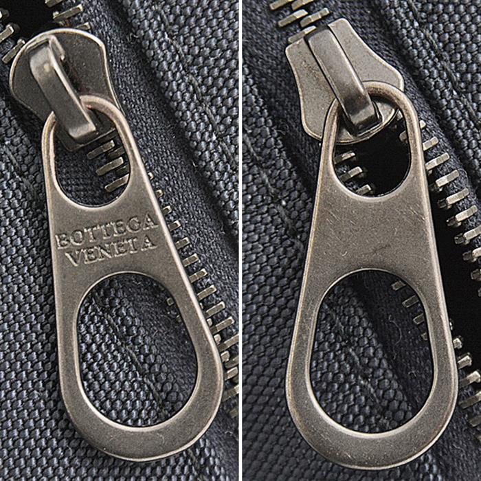 ボッテガヴェネタ バッグ レディース メンズ イントレチャート ポーチ ネイビー BOTTEGA VENETA ラムスキン×ナイロン 中古