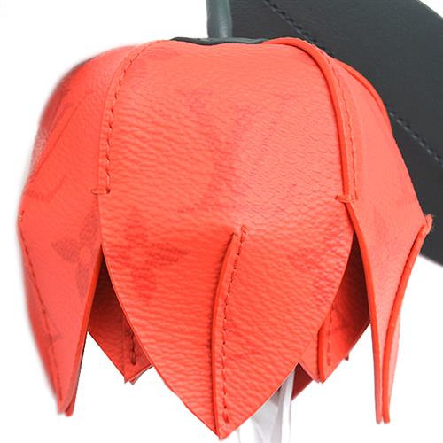 ルイヴィトン 小物 メンズ レディース バッグチャーム モノグラム フラワー キーチャーム カーフ レッド Louis Vuitton MP3388 中古