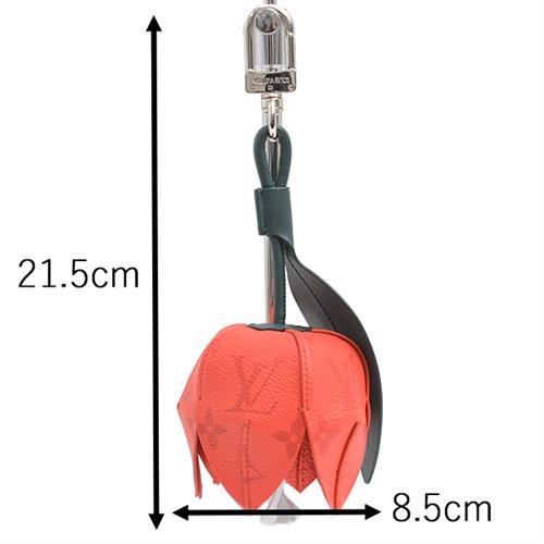 ルイヴィトン 小物 メンズ レディース バッグチャーム モノグラム フラワー キーチャーム カーフ レッド Louis Vuitton MP3388 中古