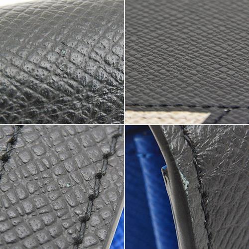 ルイヴィトン 財布 メンズ ポルトフォイユブラザ Vシェイプ 二つ折り長財布 タイガ ブラック×ブルー Louis Vuitton M30791 中古