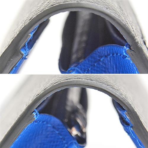 ルイヴィトン 財布 メンズ ポルトフォイユブラザ Vシェイプ 二つ折り長財布 タイガ ブラック×ブルー Louis Vuitton M30791 中古