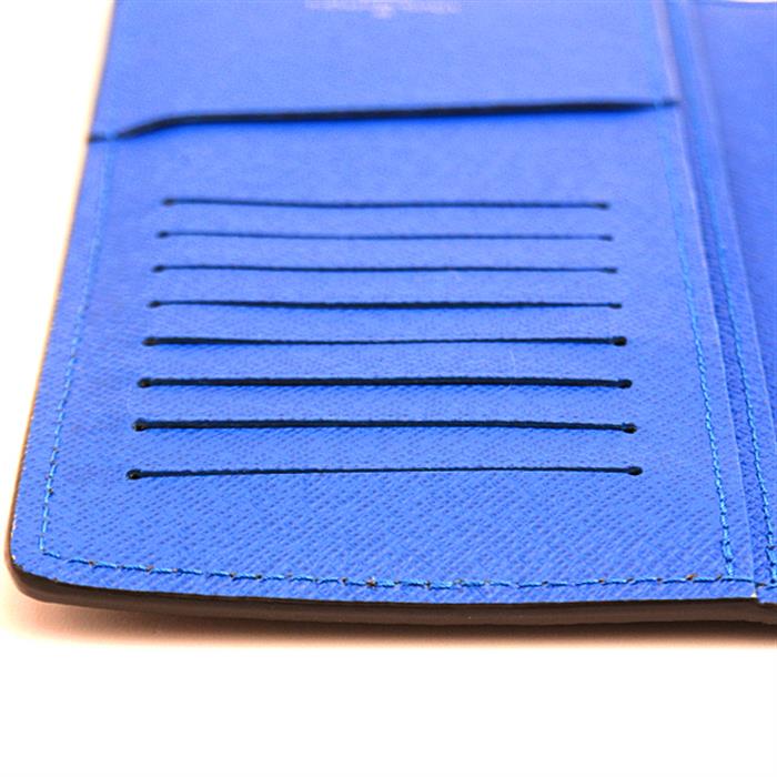 ルイヴィトン 財布 メンズ ポルトフォイユブラザ Vシェイプ 二つ折り長財布 タイガ ブラック×ブルー Louis Vuitton M30791 中古