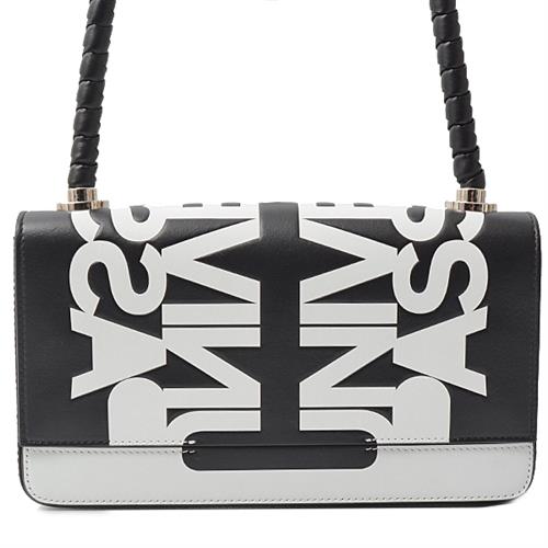 バーバリー バッグ メンズ レディース ユニバーサルパスポート ショルダーバッグ  レザー ブラック×ホワイト BURBERRY 中古