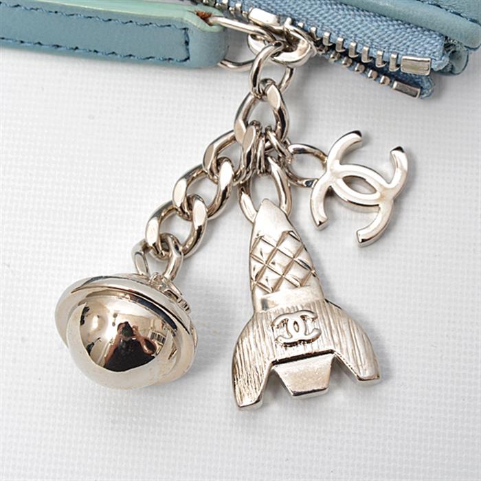 シャネル バッグ レディース クラッチバッグ セカンドバッグ ココマーク ブルー ラムスキン CHANEL 中古