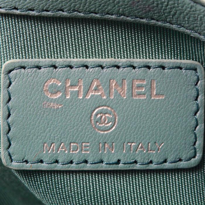 シャネル バッグ レディース クラッチバッグ セカンドバッグ ココマーク ブルー ラムスキン CHANEL 中古