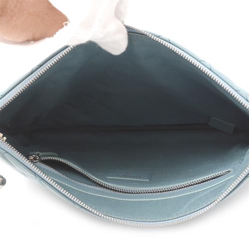 シャネル バッグ レディース クラッチバッグ セカンドバッグ ココマーク ブルー ラムスキン CHANEL 中古