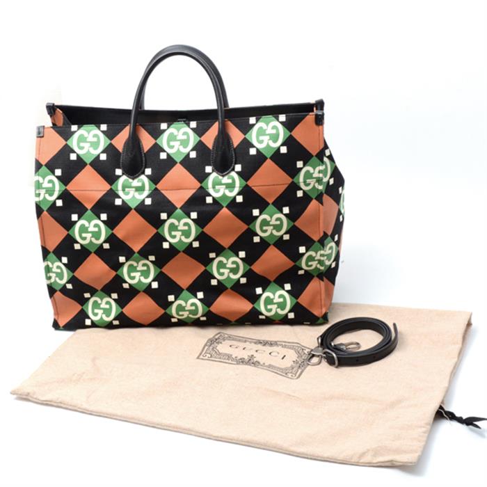 グッチ バッグ メンズ GG トートバッグ 2WAY ショルダーバッグ マルチカラー GUCCI 674302 P15514 中古
