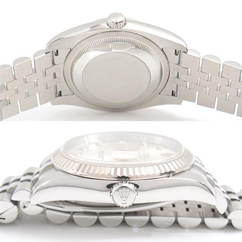 ロレックス 時計 メンズ デイトジャスト 自動巻 ランダム シルバー文字盤 SS×WG ROLEX 116234G 中古