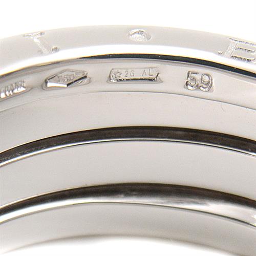 ブルガリ 指輪 メンズ ビー ゼロワン リング ホワイトゴールド 59号 実寸18号 BVLGARI B-ZERO1 750WG 中古