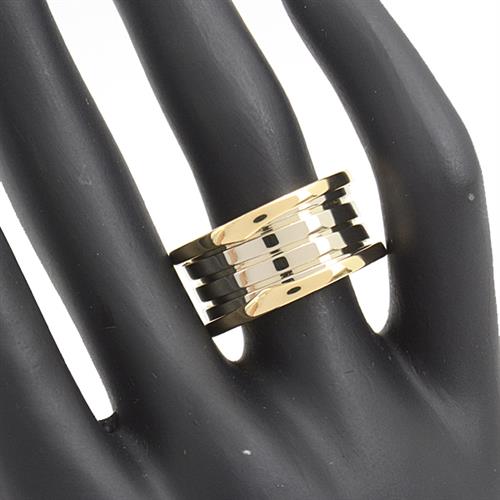 ブルガリ 指輪 メンズ ビーゼロワン B-ZERO1 リング 58号 実寸17号 銀座限定 ゴールド BVLGARI 750YG×WG 中古