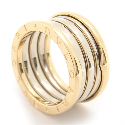 ブルガリ 指輪 メンズ ビーゼロワン B-ZERO1 リング 58号 実寸17号 銀座限定 ゴールド BVLGARI 750YG×WG 中古