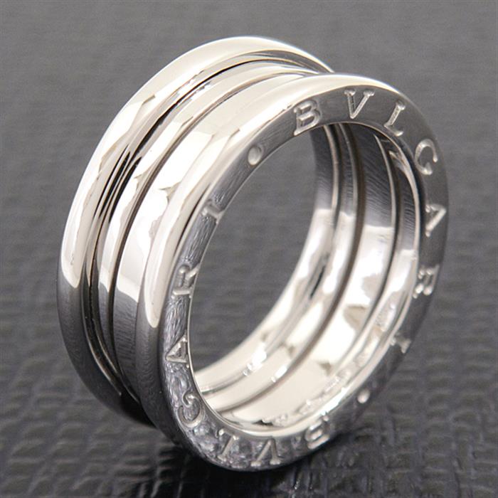 ブルガリ 指輪 レディース メンズ ビーゼロワン B-ZERO1 リング 55号 実寸13.5号 ホワイトゴールド BVLGARI 750WG 中古