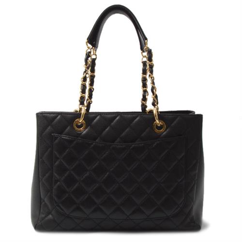 シャネル バッグ レディース チェーンショルダーバック キャビアスキン　GSTトートバッグ ブラック CHANEL 中古