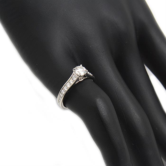 カルティエ 指輪 レディース ソリテール ダイヤ リング D0.40ct G-VVS1-3EX 47号 実寸7号 Cartier PT950 中古