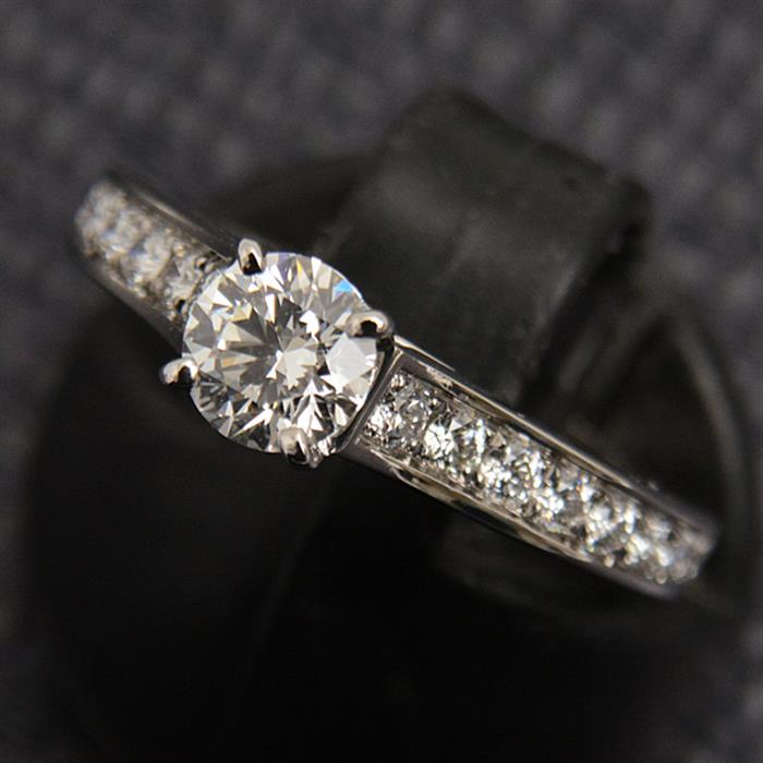 カルティエ 指輪 レディース ソリテール ダイヤ リング D0.40ct G-VVS1-3EX 47号 実寸7号 Cartier PT950 中古