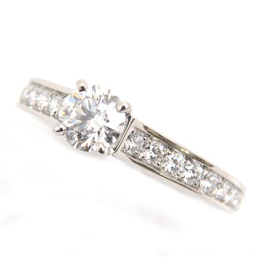 カルティエ 指輪 レディース ソリテール ダイヤ リング D0.40ct G-VVS1-3EX 47号 実寸7号 Cartier PT950 中古