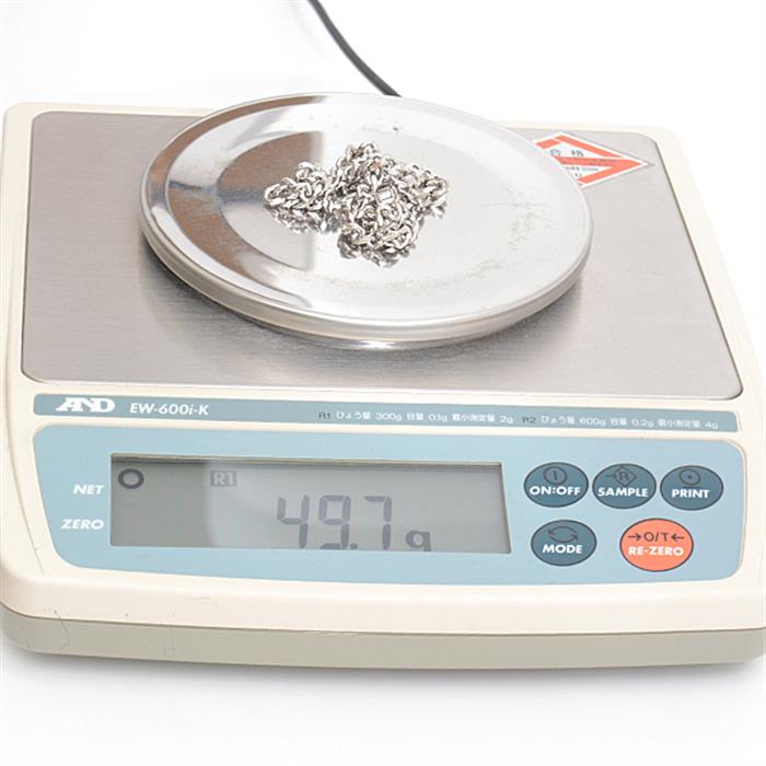 喜平 ネックレス PT850 8面カット 50g 40cm 造幣局検定刻印入 メンズ レディース チェーン プラチナ PT 中古