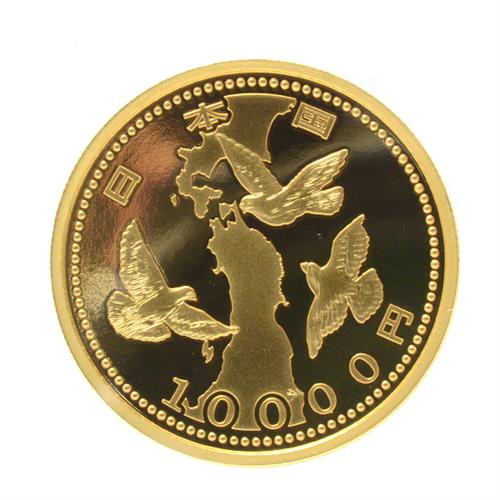 東日本大震災復興事業記念 1万円金貨幣 ブルーフ 貨幣セット 第一次発行分 コインケース未開封 K24 純金 中古