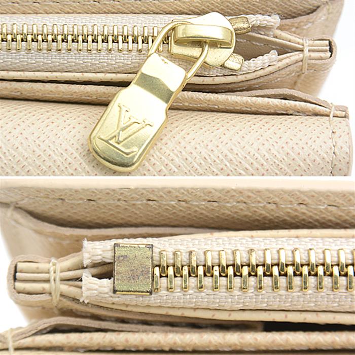 ルイヴィトン 財布 レディース ダミエ アズール ポルトフォイユ サラ 長財布 アイボリー×ネイビー Louis Vuitton N63208 中古