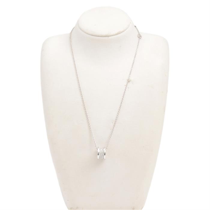 ブルガリ ネックレス レディース ビー ゼロワン B-ZERO1 フルパヴェダイヤモンド ネックレス ホワイトゴールド BVLGARI 750WG 中古
