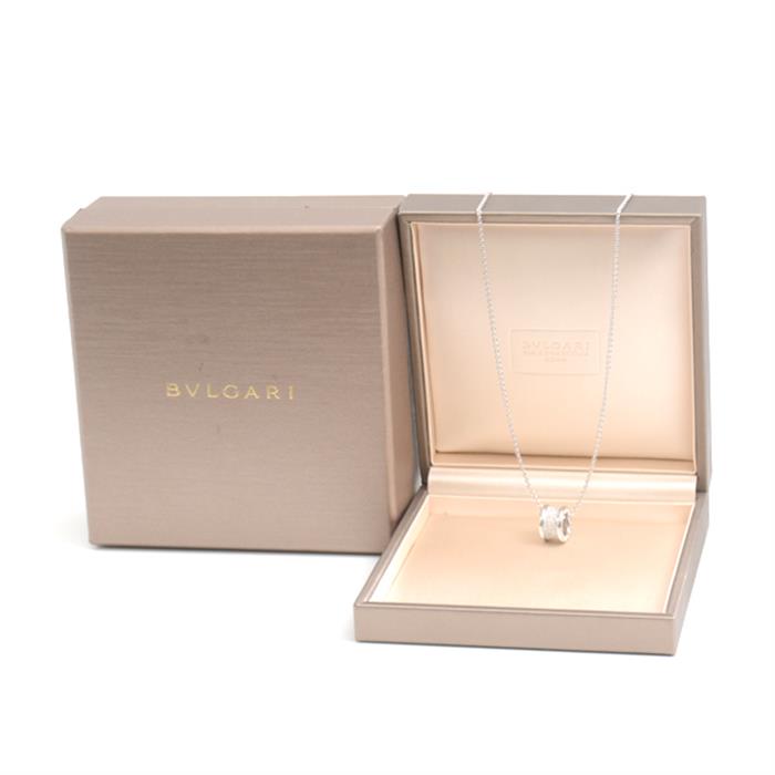 ブルガリ ネックレス レディース ビー ゼロワン B-ZERO1 フルパヴェダイヤモンド ネックレス ホワイトゴールド BVLGARI 750WG 中古
