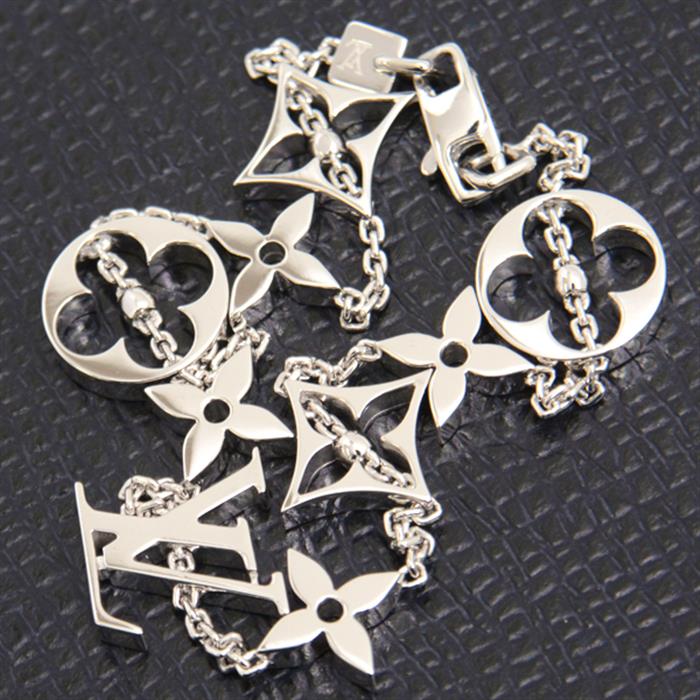 ルイヴィトン ブレスレット レディース ブラスレ モノグラム ブレスレット ホワイトゴールド Louis Vuitton Q95010 750WG 中古