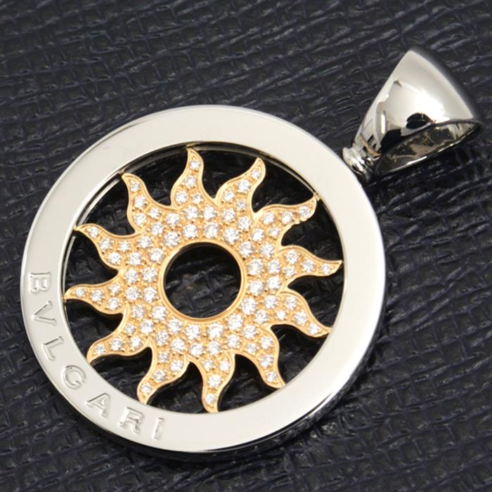 ブルガリ ペンダント メンズ トンドサン パヴェダイヤモンド ペンダントトップ ステンレス ゴールド BVLGARI SS×750YG 中古