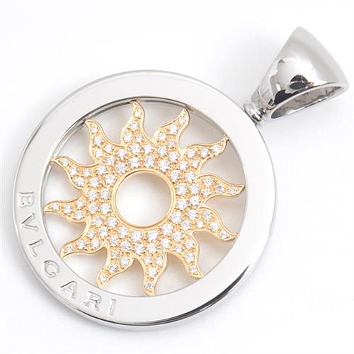 ブルガリ ペンダント メンズ トンドサン パヴェダイヤモンド ペンダントトップ ステンレス ゴールド BVLGARI SS×750YG 中古